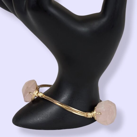 Bohemian Wire Wrapped Pink Quartz Bracelet - Picture 3 of 6